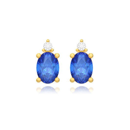 14KW PREC COLOR 2 STONE STUDS EARS