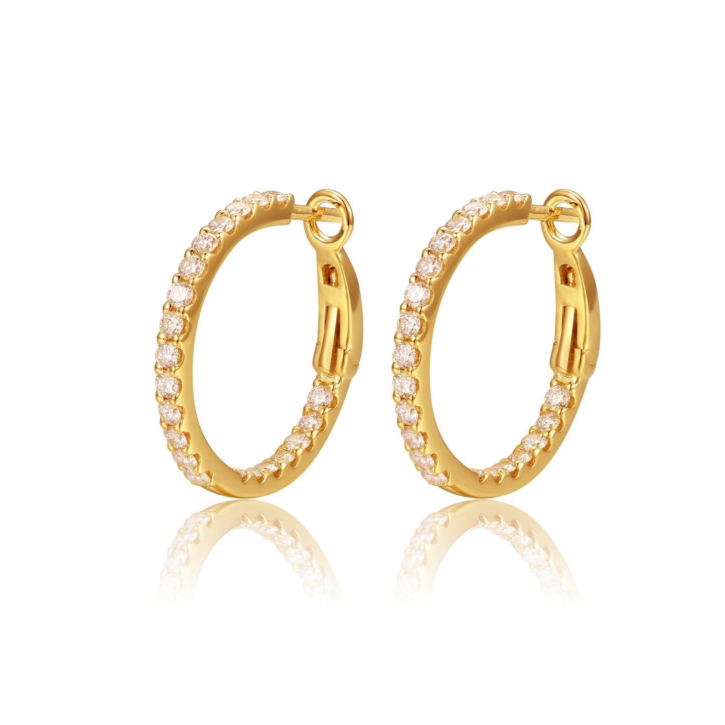 14KY DIAMOND INSIDE/OUT HOOPS EARS