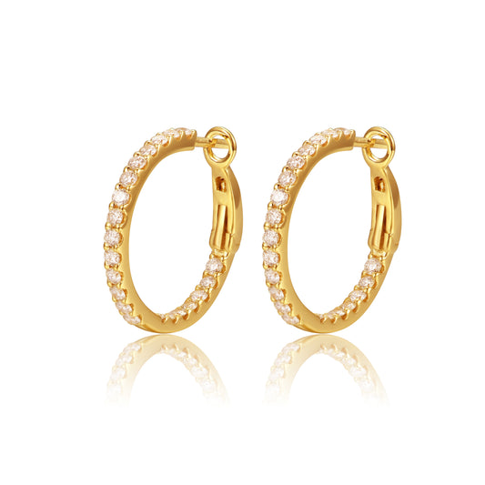 14KW DIAMOND INSIDE/OUT HOOPS EARS