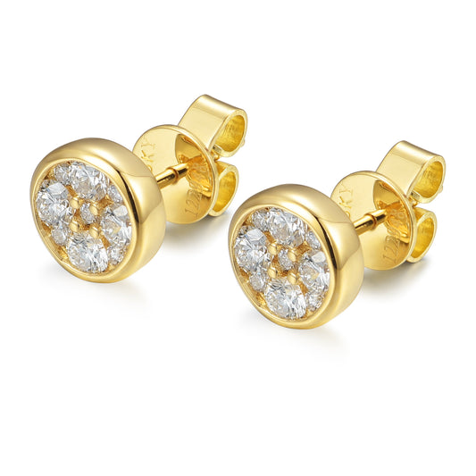 14KW DIAMOND BEZEL SET CLUSTER EARS