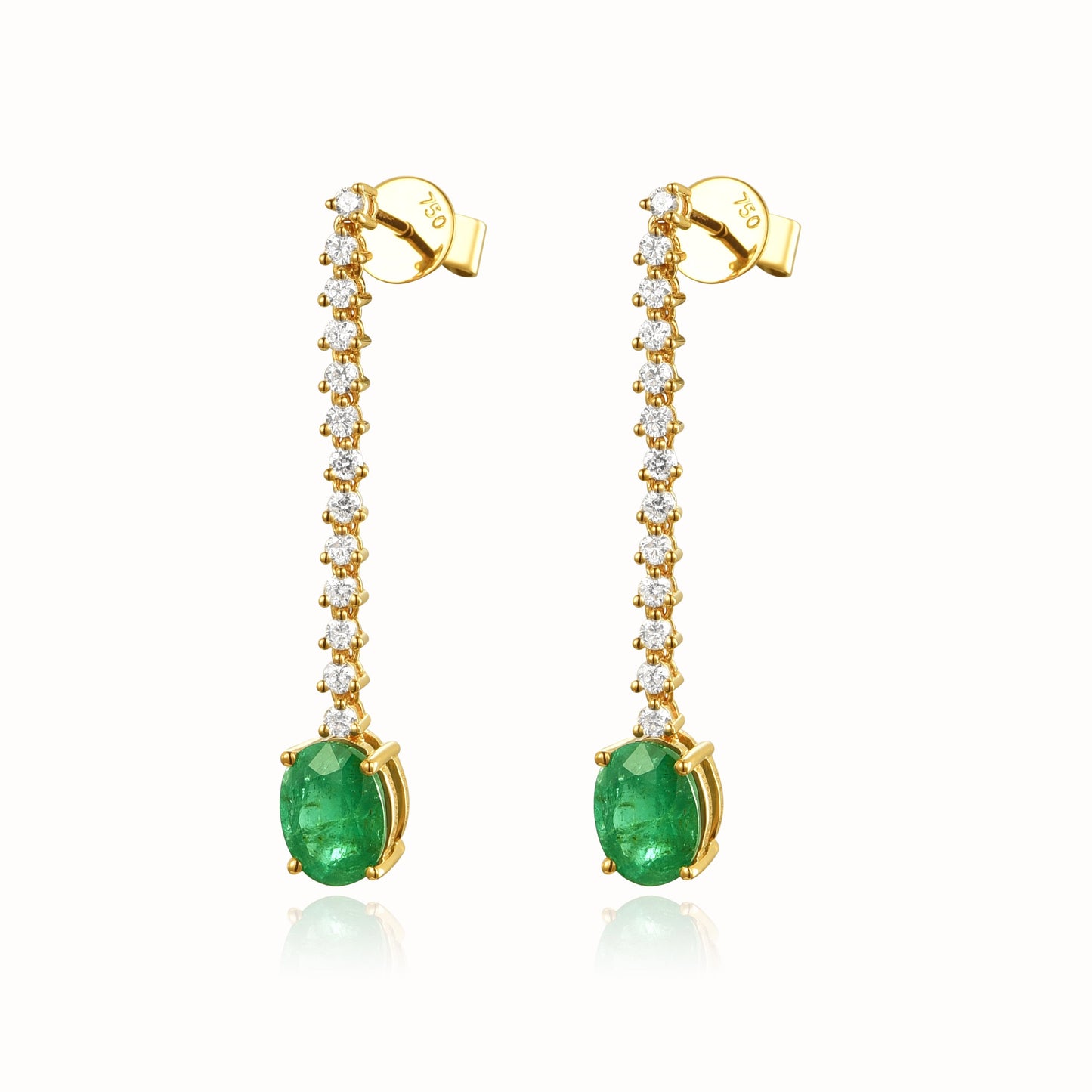 18KW PREC COLOR DANGLE LINE EARS