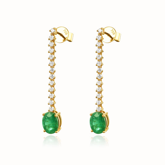 18KW PREC COLOR DANGLE LINE EARS