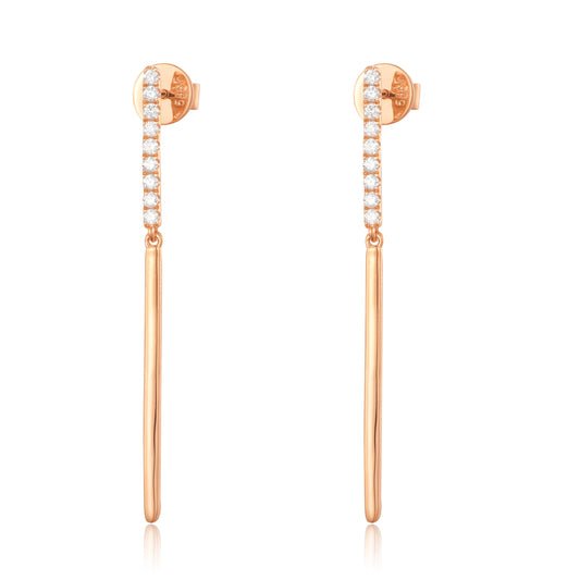 14KY DIAMOND PRONG SET STICK EARS