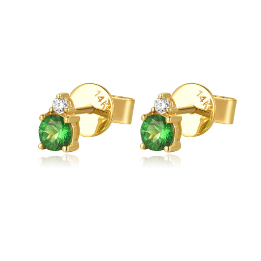 14KW PREC COLOR 2 STONE STUDS EARS