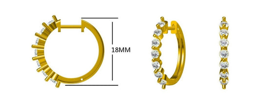 14KW PREC COLOR ALTERNATING RD HOOP EARS