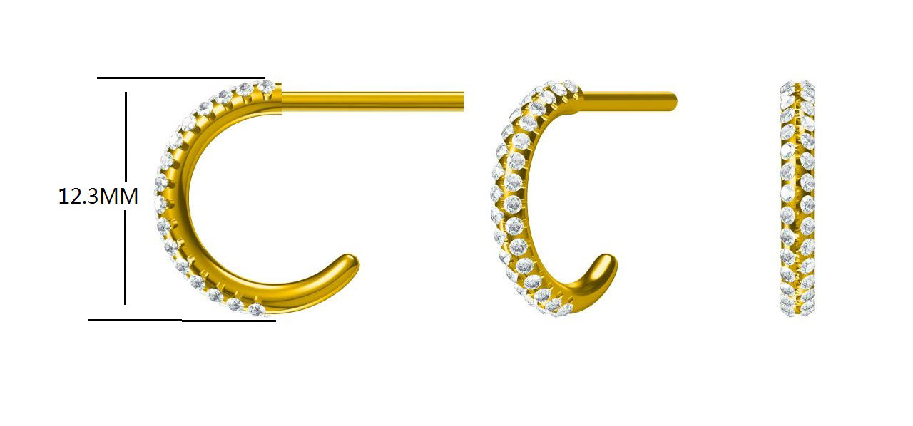 14KY DIAMOND PAVE HUGGIE EARS