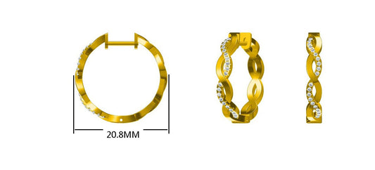 14KW/Y DIAMOND TWIST RD HOOP EARS