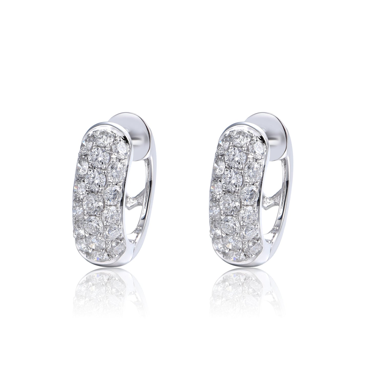 14KW DIAMOND PAVE HUGGIE EARS