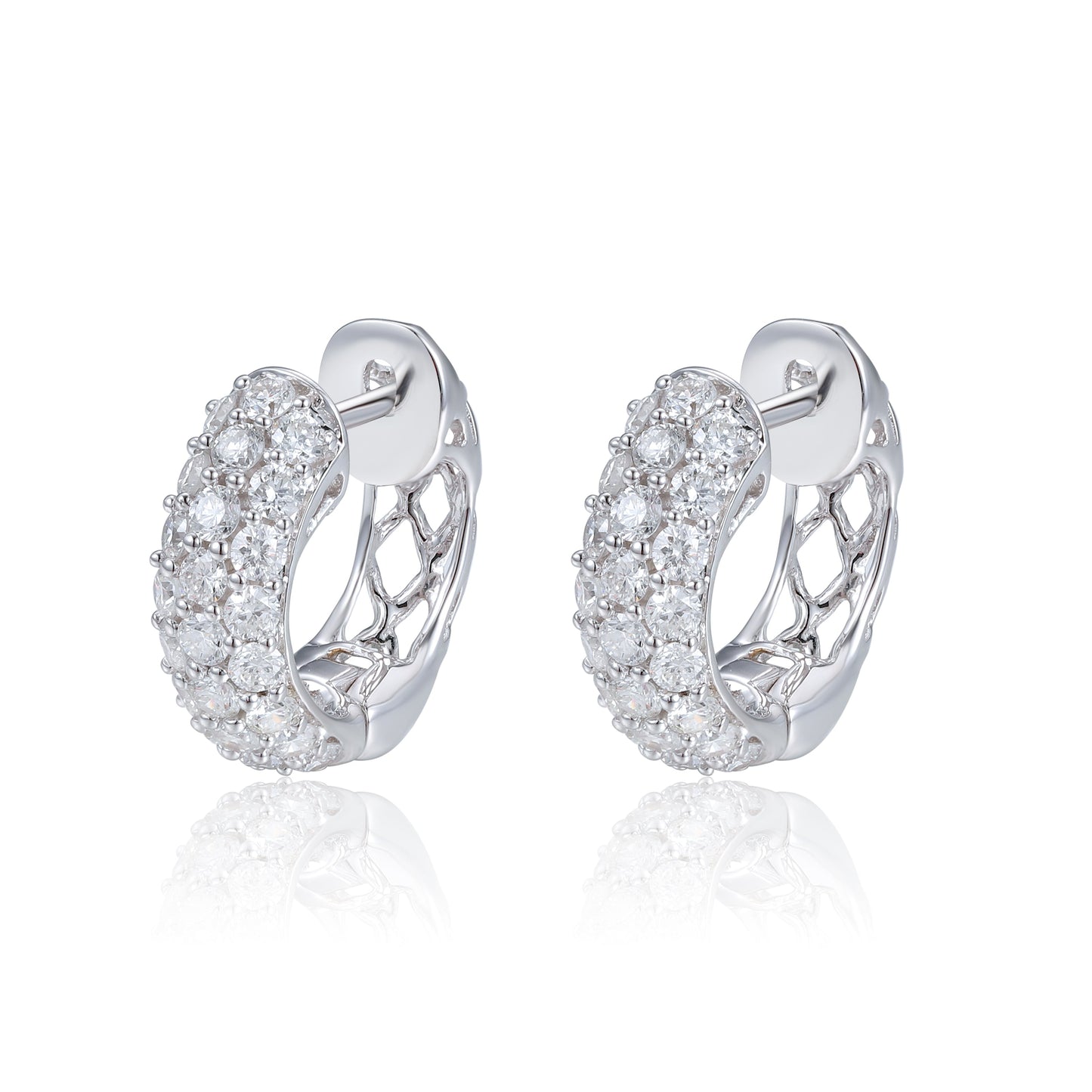 14KW DIAMOND PAVE HUGGIE EARS