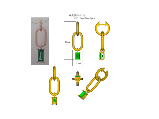 14KY SEMI PREC PRONG SET PAPER CLIP EARS