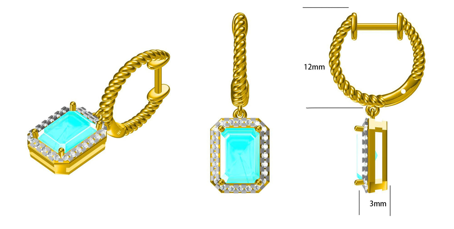 14KY SEMI PREC TWIST BIRTHSTONE EARS