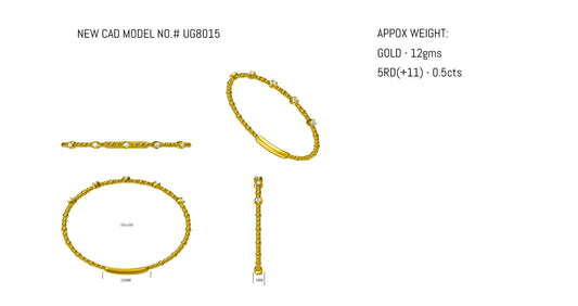 14KY DIAMOND BEZEL SET BANGLE BRAC
