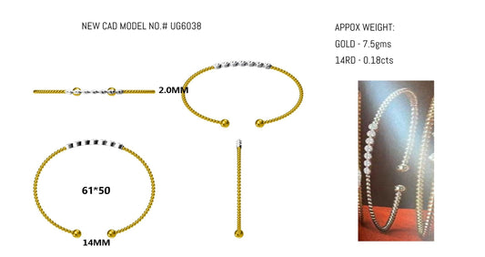 14KY DIAMOND MILGRAIN FLEX BRAC