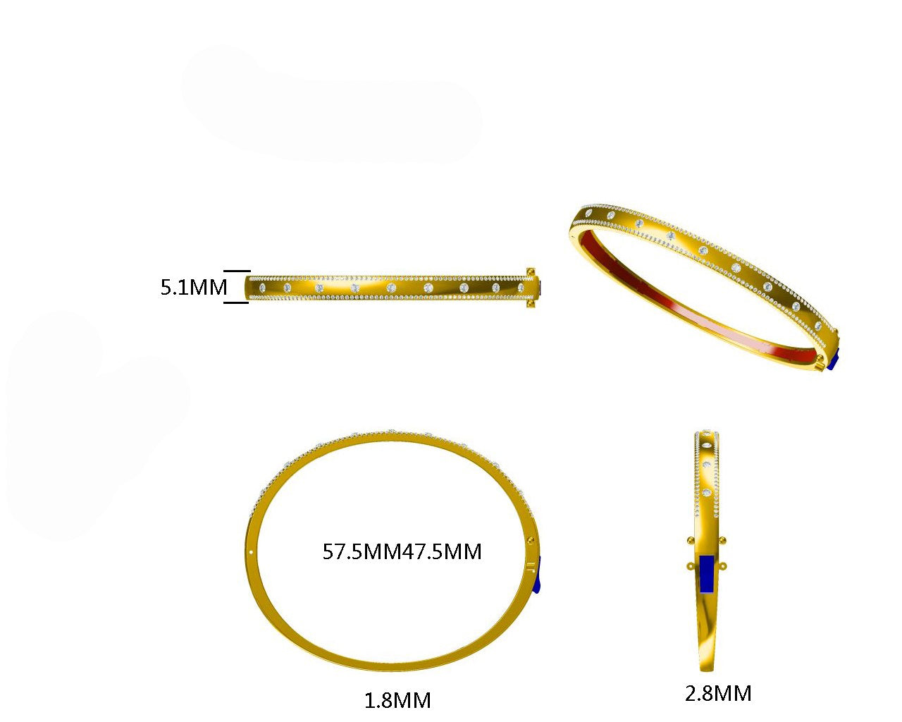 14KW DIAMOND  BANGLE BRAC