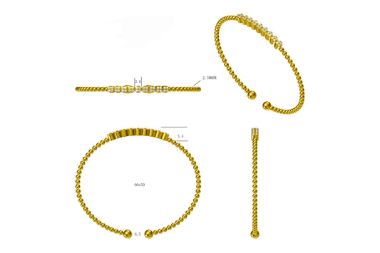 14KY DIAMOND FLEX BANGLE BRAC