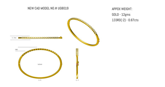 14KW DIAMOND CLUSTER BANGLE BRAC