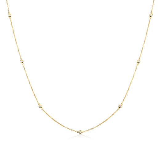 14KY DIAMOND BEZEL SET D.B.Y. NECK