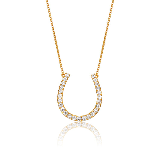 14KW DIAMOND PRONG SET HORSESHOE NECK