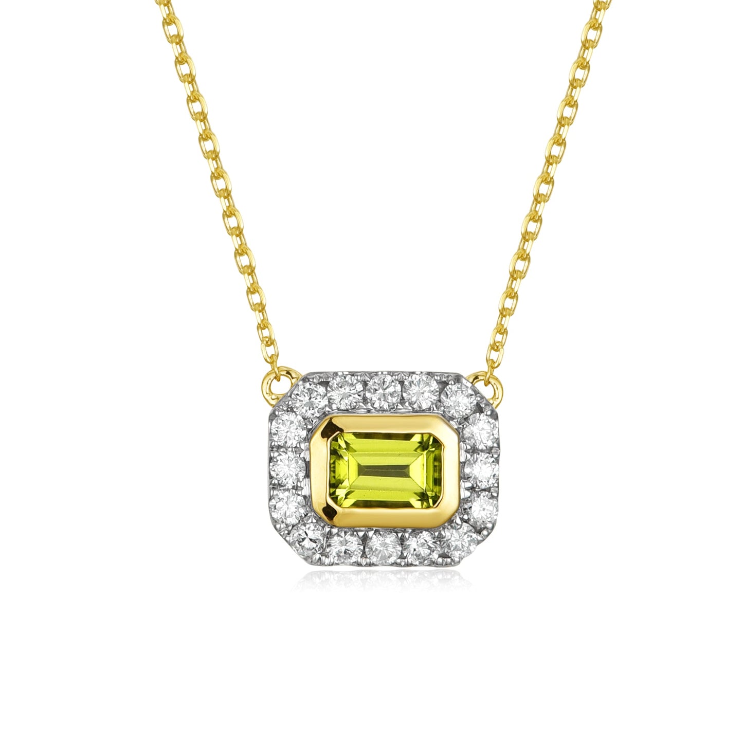14KY SEMI PREC HALO BZL NECK