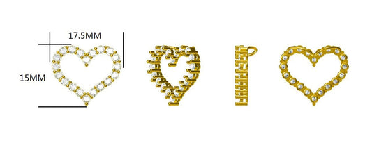 14KW DIAMOND PRONG SET HEART NECK