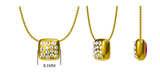 14KY DIAMOND BEZEL SET CLUSTER NECK