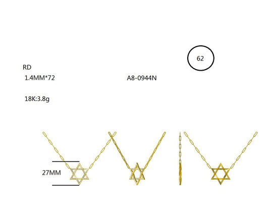 14KW/Y DIAMOND PAVE STAR NECK