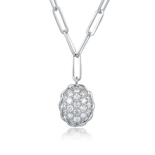 14KW DIAMOND PAVE PAPER CLIP NECK