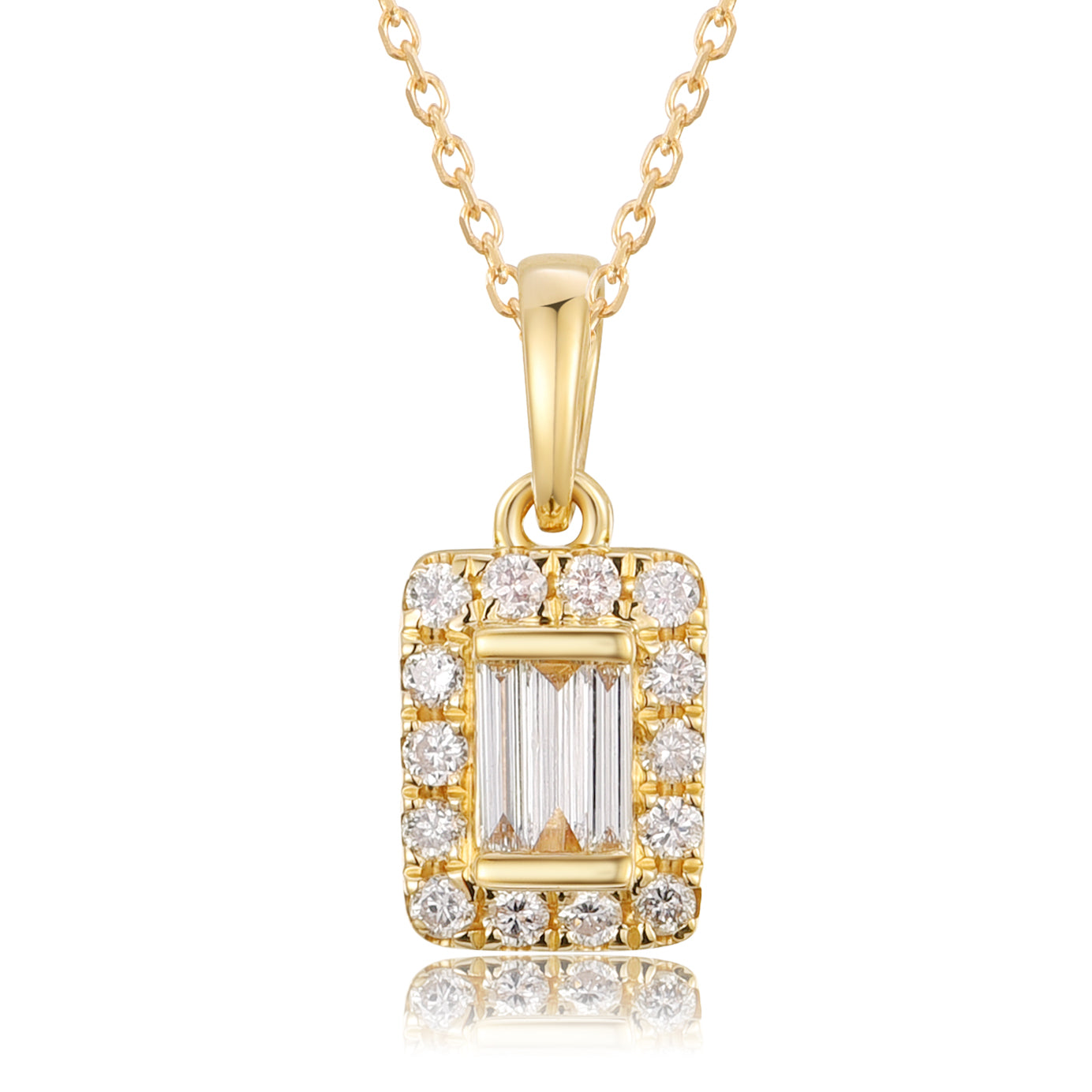 14KY DIAMOND HALO MOSAIC PEND