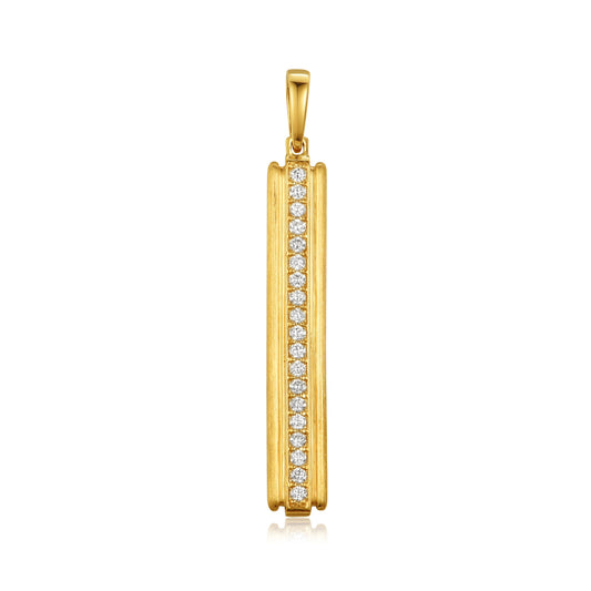 14KY DIAMOND BEAD SET LINE PEND