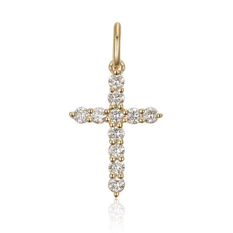 PLATINUM DIAMOND PRONG SET CROSS PEND