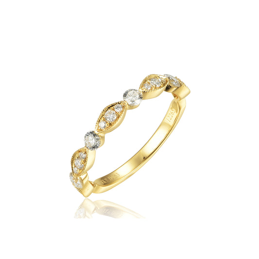 PLAT DIAMOND TENSION STACK BAND RING