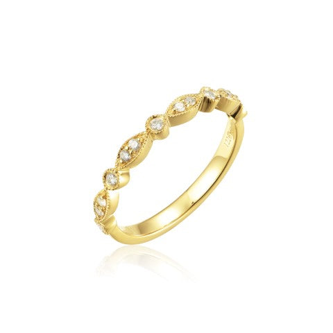 14KW MILIGRAIN DIAMOND STK BAND RING