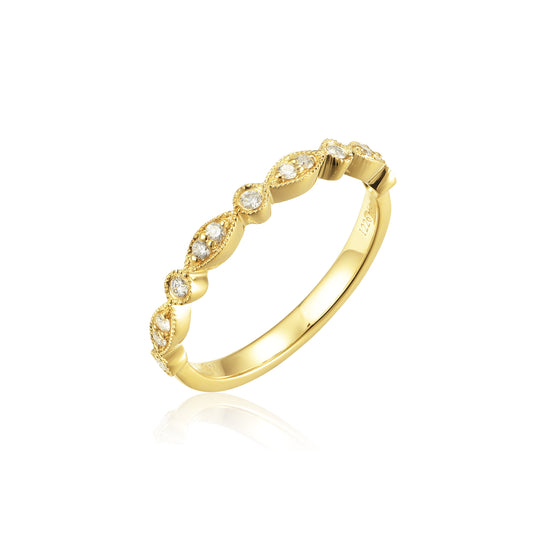 14KY PREC COLOR MIXED STACK BAND RING