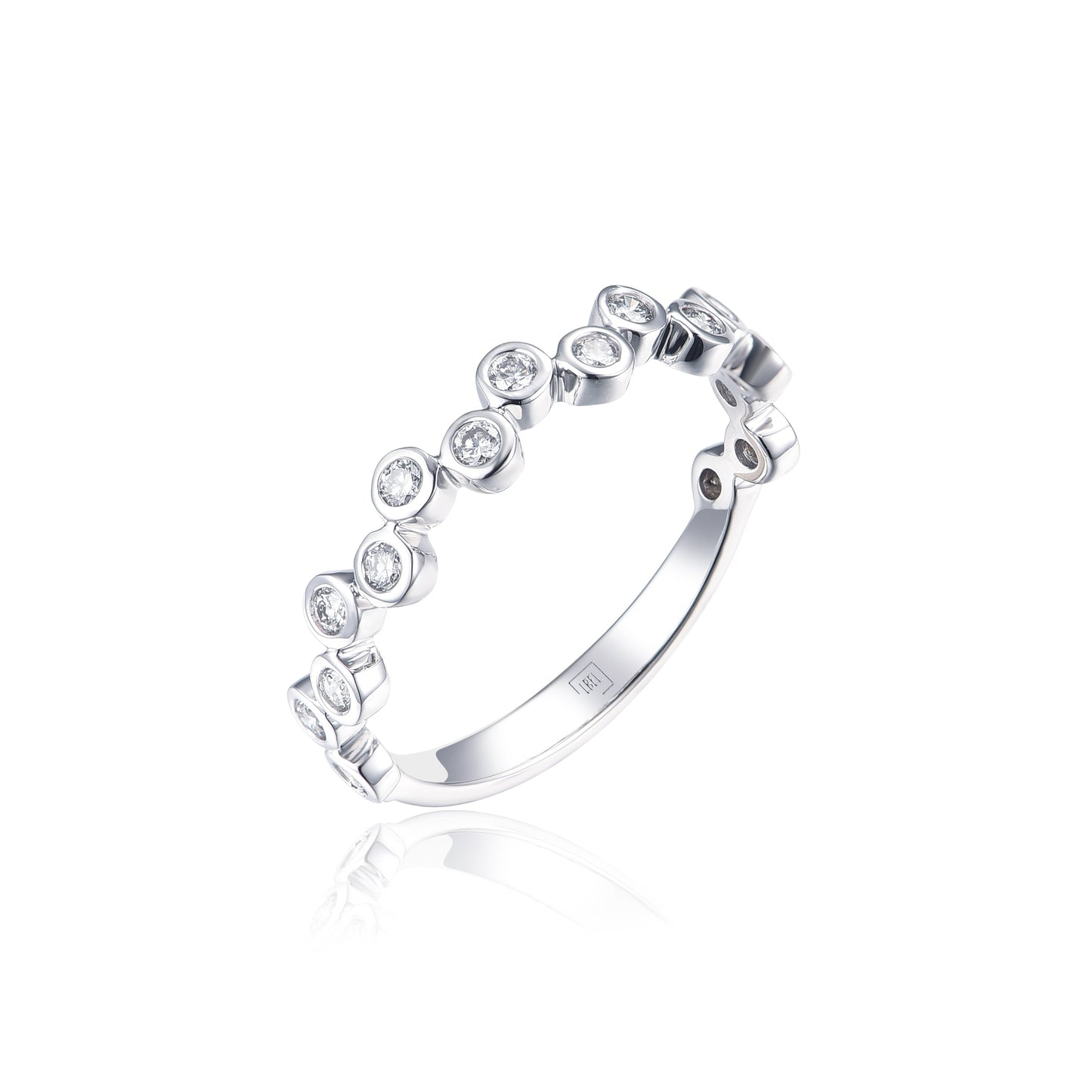 14KW DIAMOND BEZEL SET STACK BAND RING