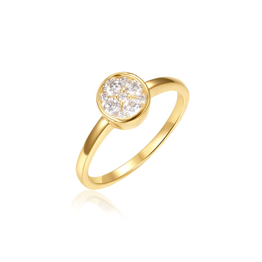 14KW DIAMOND BEZEL SET CLUSTER RING