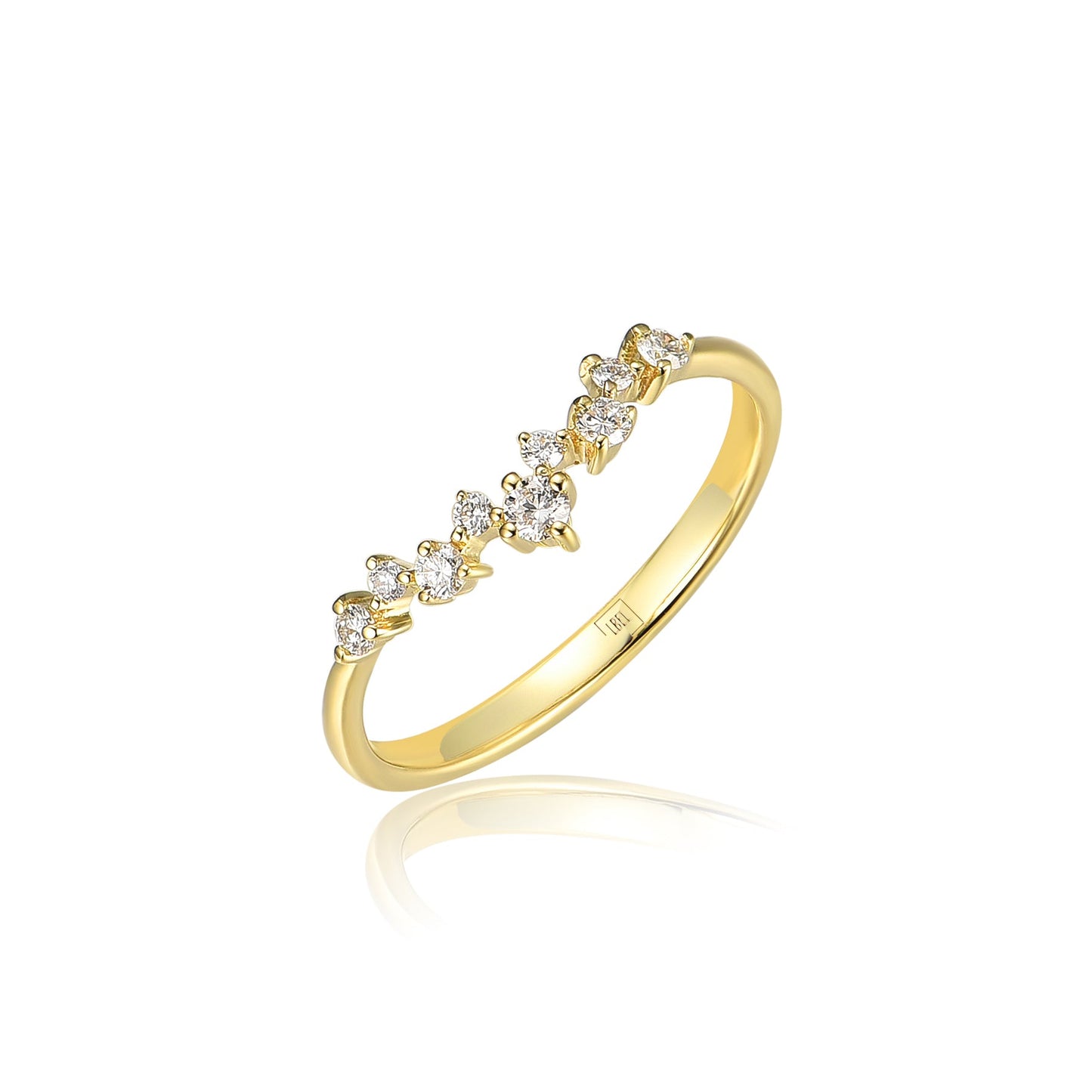 14KR DIAMOND V SHAPE SCATTER RING