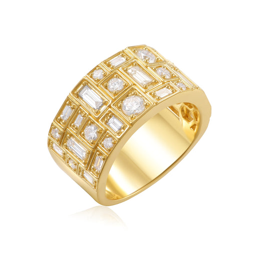 14KW DIAMOND MIXED SHAPE WIDE BAND RING