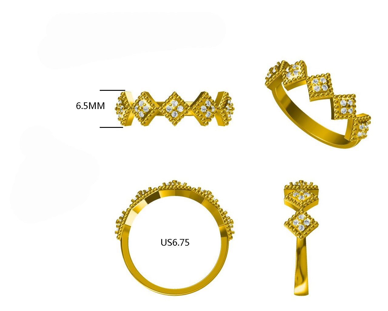 14KW DIAMOND PRONG SET STACK BAND RING