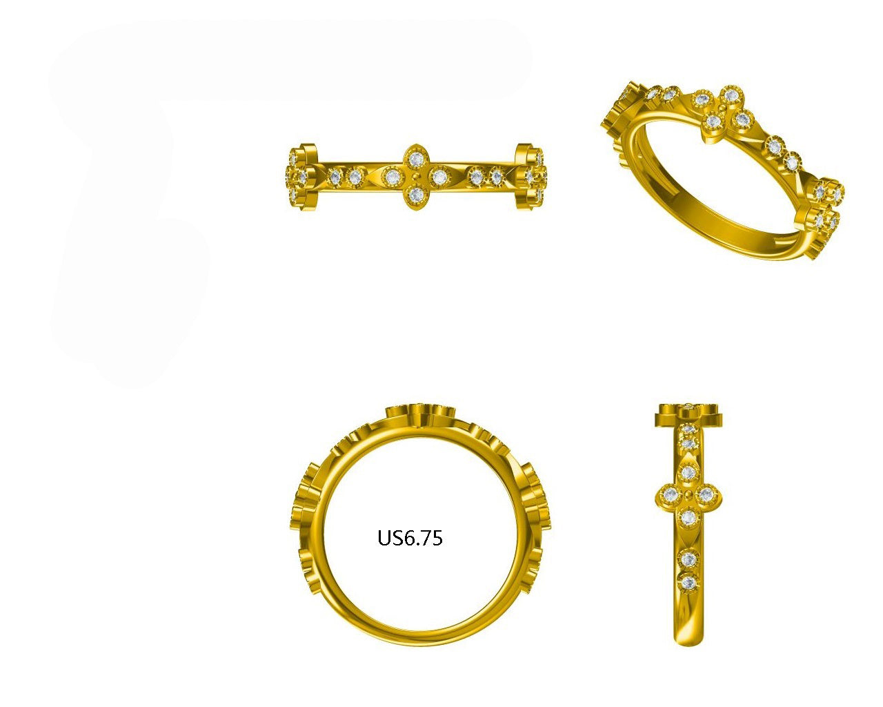14KW  DIAMOND BEZEL SET STACK BAND RING