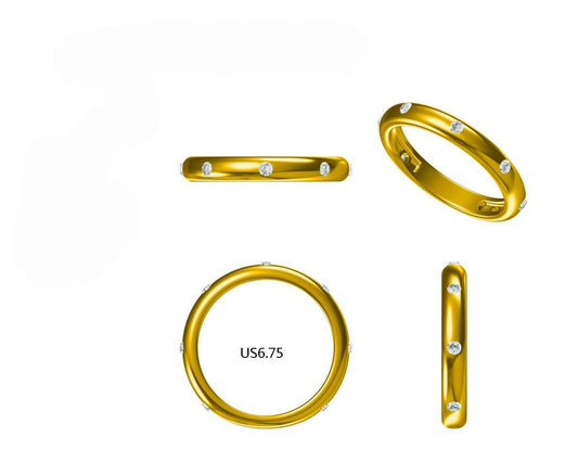 14KW DIAMOND BEZEL SET STACK BAND RING