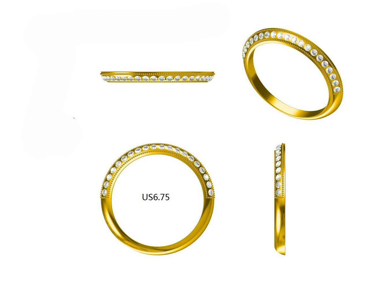 14KW DIAMOND  STACK BAND RING