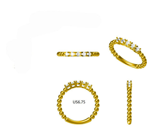 14KW DIAMOND PRONG SET STACK BAND RING