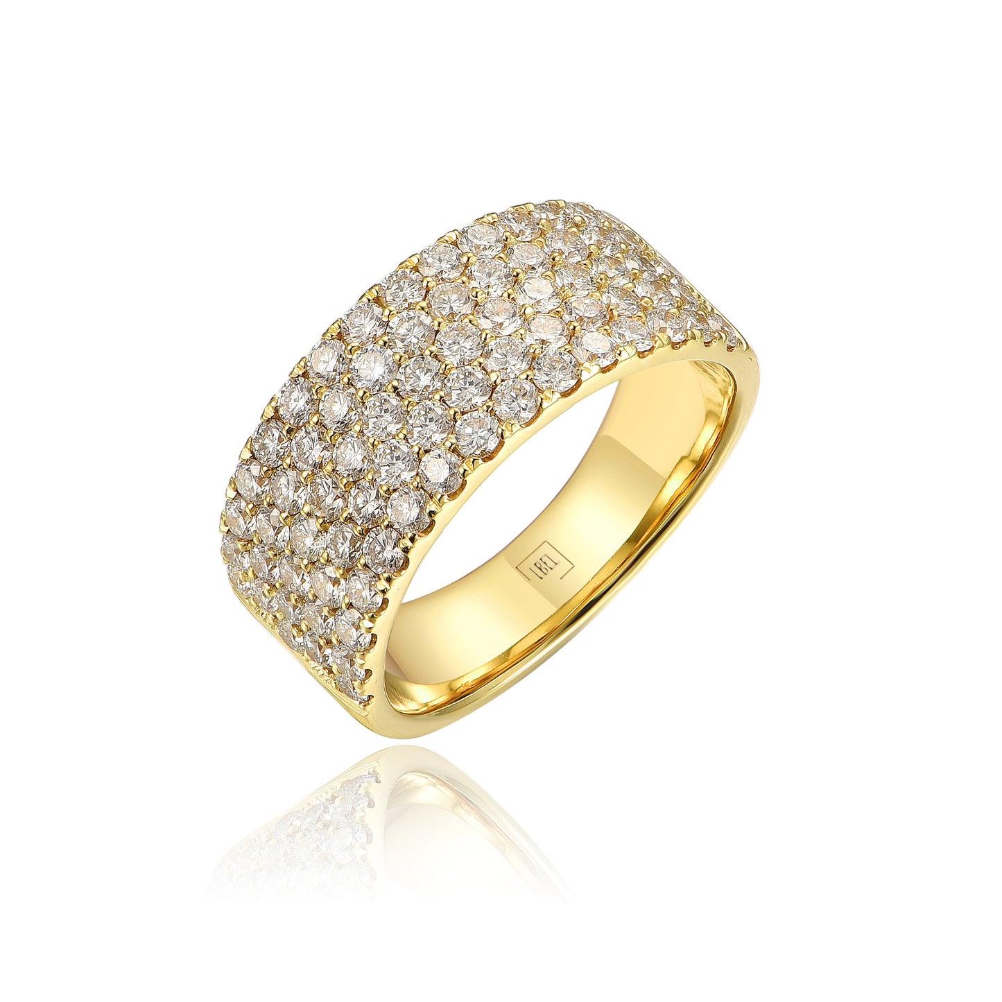 18KW DIAMOND PAVE COMFORT FIT RING