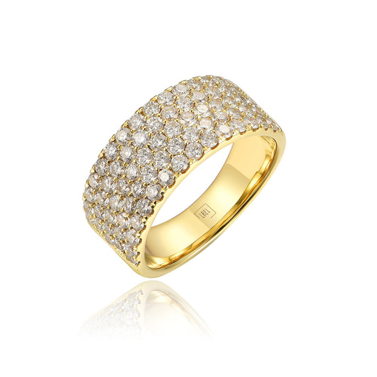 18KW DIAMOND PAVE COMFORT FIT RING