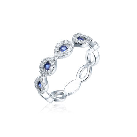 14KY PREC COLOR MIXED STACK BAND RING