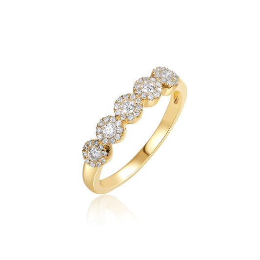 14KW DIAMOND HALO STACK BAND RING