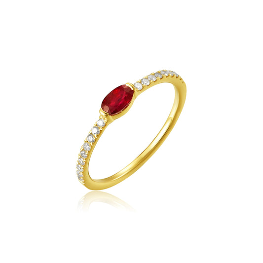14KY PREC COLOR  CENTER STONE RING