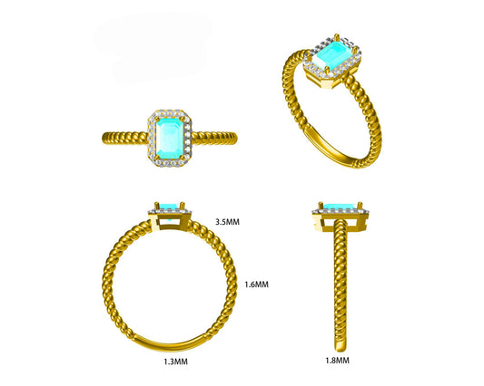 14KY SEMI PREC TWIST BIRTHSTONE RING