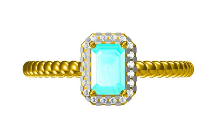 14KY SEMI PREC TWIST ROPE BIRTHSTONE RING