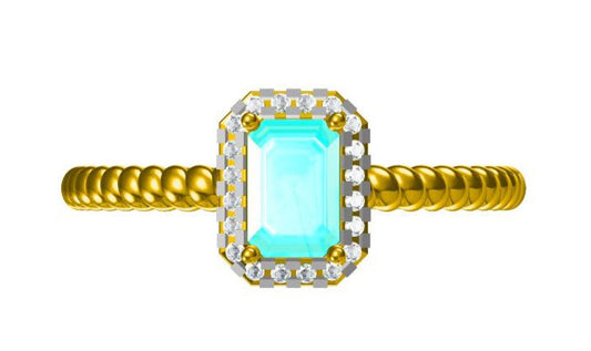 14KY SEMI PREC TWIST ROPE BIRTHSTONE RING